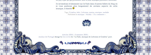 Footer du Template Azulejo de Portugal